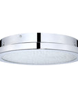 LED dimmable chrome 14" flush mount ceiling light