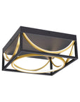 Black and Gold dimmable LED 13" Flush Mount ceiling light