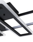 LED dimmable matte black 36" flush mount ceiling light details