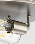 the close view of E26 bases of Brushed Nickel 2-light 13" Flush Mount ceiling light