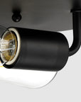 the close view of E26 base of the matte black 2-light 13" Flush Mount ceiling light