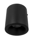 the bottom view of the 4.5" matte black cylinder LED flush mount ceiling light with light off