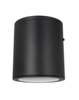 the front view of the 4.5" matte black cylinder LED flush mount ceiling light with light off