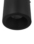 the close bottom view of the 4.5" matte black cylinder LED flush mount ceiling light with light off