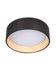 the bottom view of the 13"oil-rubbed bronze wood grain LED flush mount ceiling light with light off