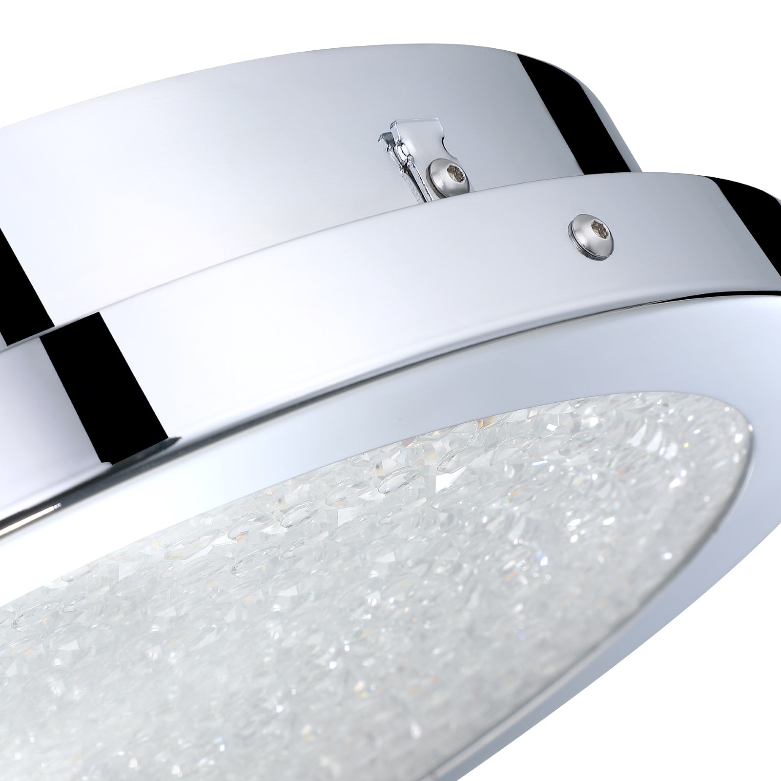 LED dimmable chrome 14" flush mount ceiling light details