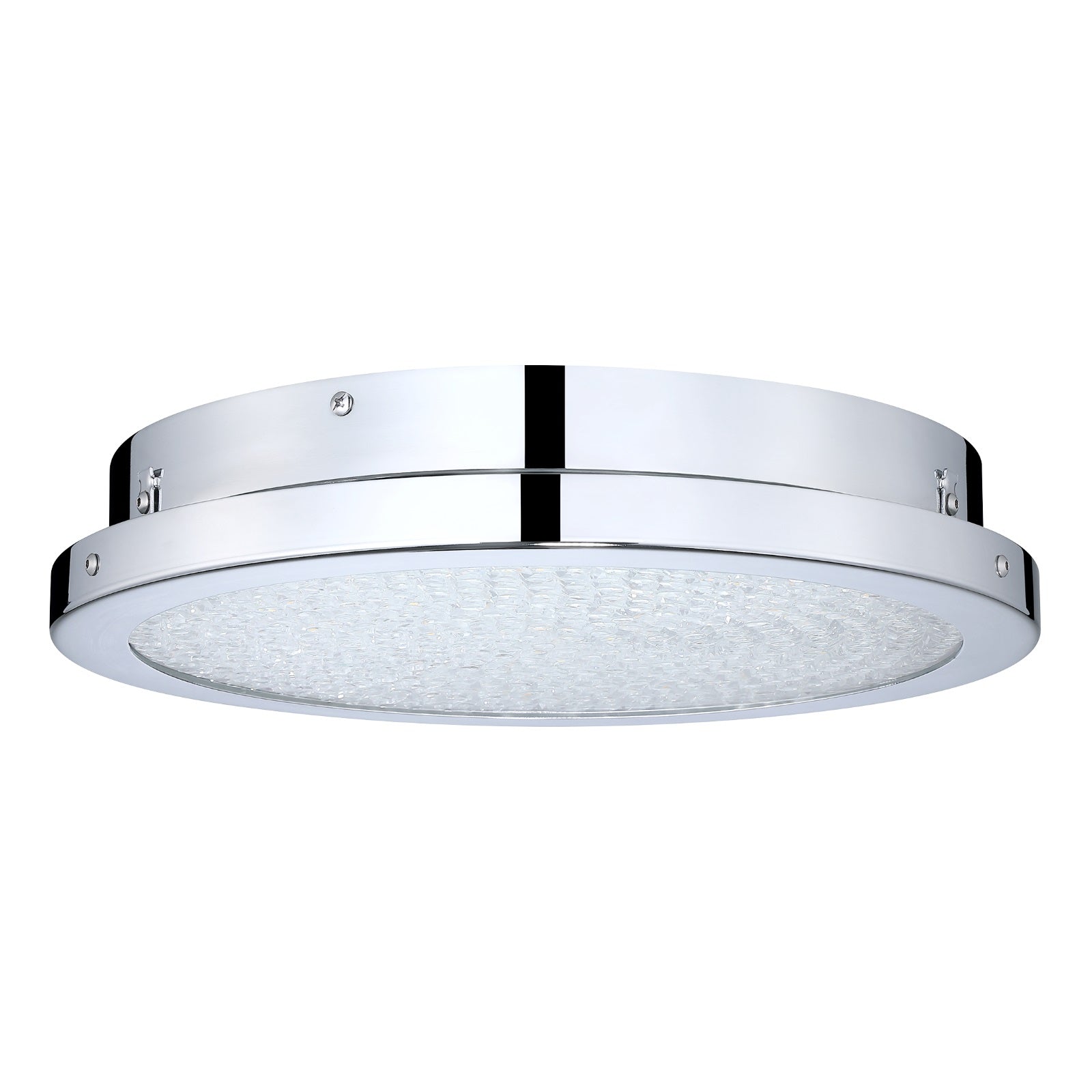 LED dimmable chrome 14" flush mount ceiling light 