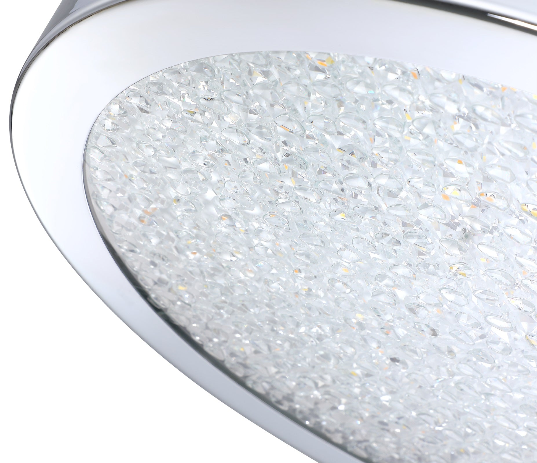 LED dimmable chrome 14" flush mount ceiling light details