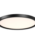 LED dimmable matte  black 15" flush mount ceiling light 