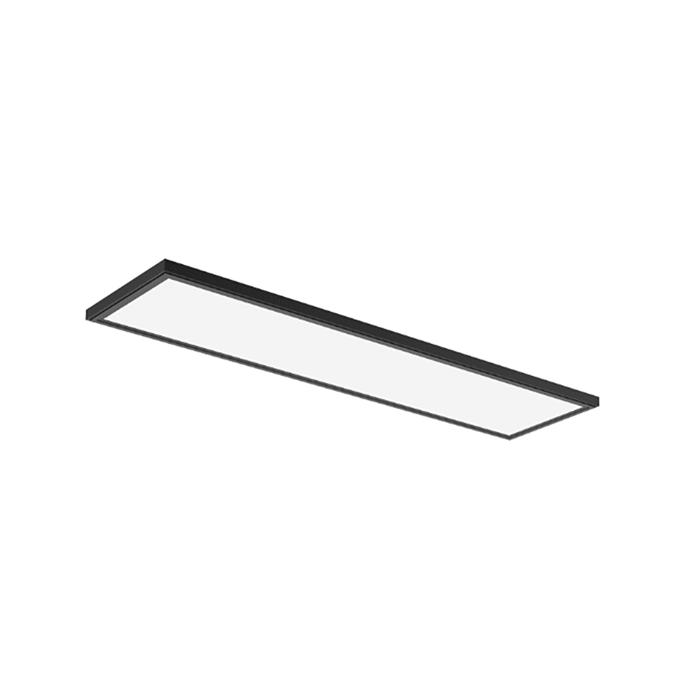 LED dimmable 15" rectangle matte black flush mount ceiling light 