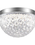 LED dimmable chrome 12" flush mount ceiling light with acrylic crystal