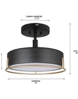 [502201] MRLPD022 LED Pendant and Semi-Flush Mount Light 2 in 1