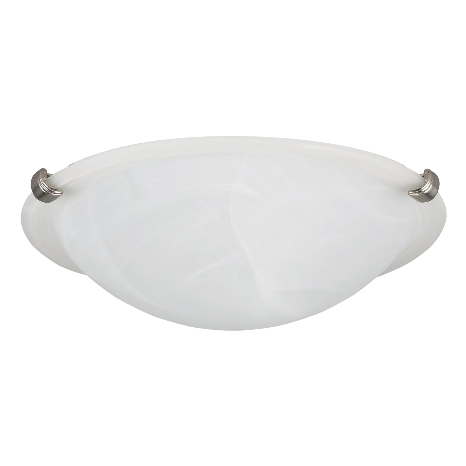 the side view of Brushed Nickel 2-light 12" Flush Mount ceiling light with E26